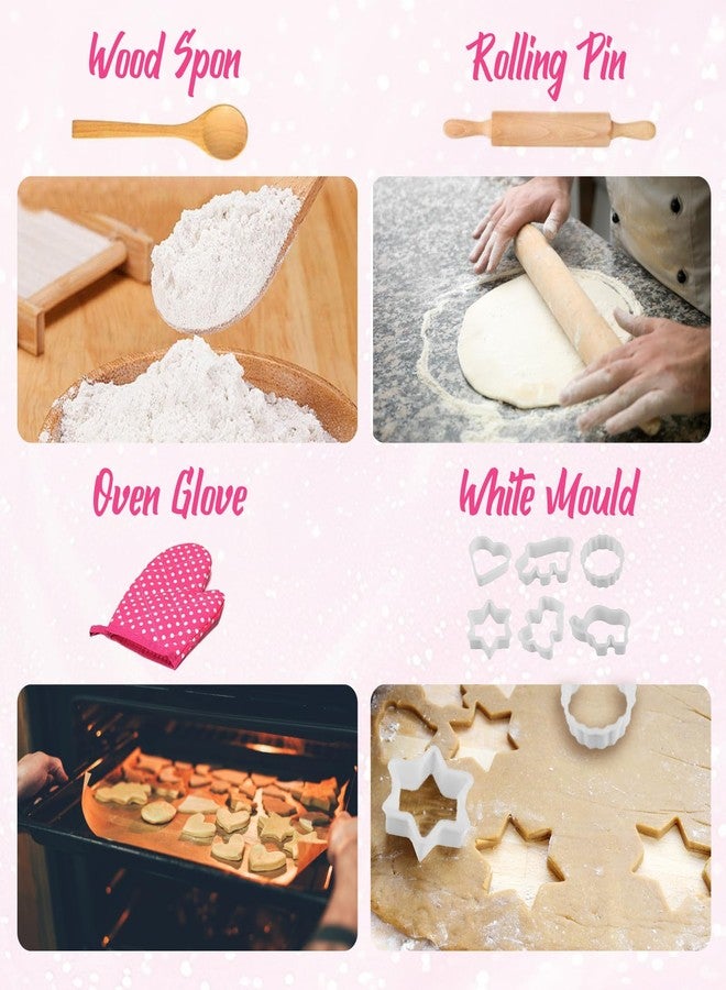 MEIDAYAI Kids Cooking Baking Set , Kids Kitchen Pretend Play Toys, Children Chef Role Play Costume Set - Chef Hat and Matching Pink Apron, Birthday Xmas Gifts for 3-8 Year Old Girls Toys - Image 4